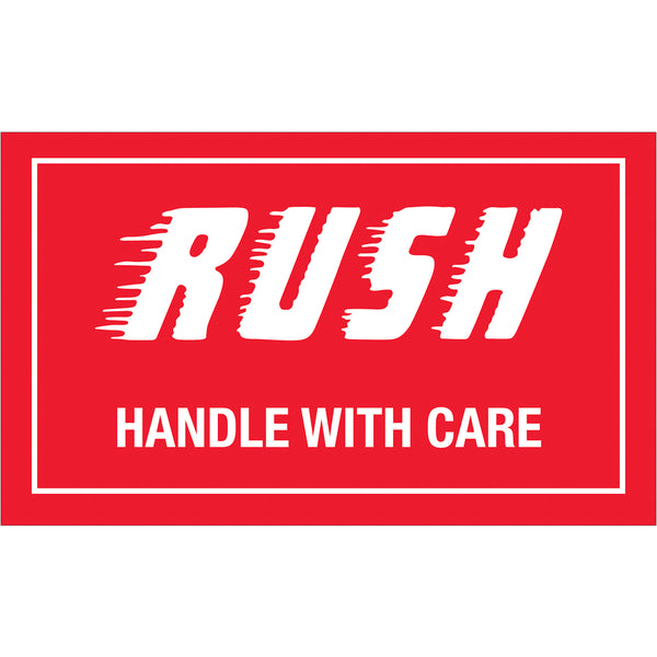 3 x 5" - "Rush - Handle With Care" Labels 500/Roll