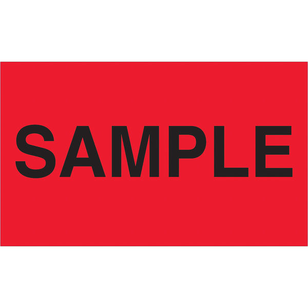 3 x 5" - "Sample" (Fluorescent Red) Labels 500/Roll