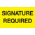 3 x 5" - "Signature Required" (Fluorescent Yellow) Labels 500/Roll
