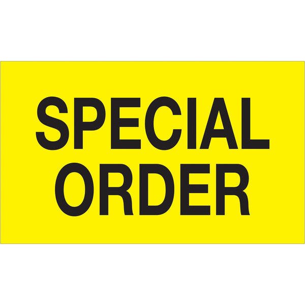 3 x 5" - "Special Order" (Fluorescent Yellow) Labels 500/Roll