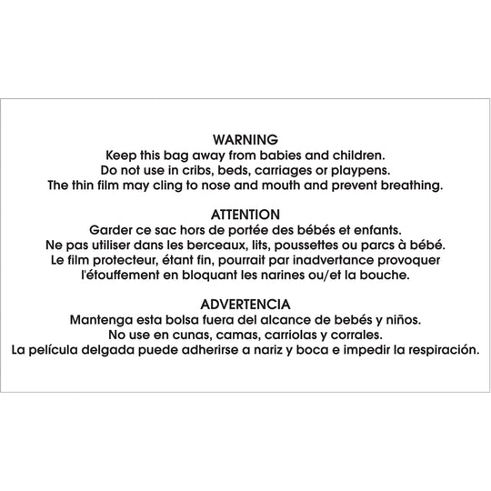 3 x 5" - "Warning - Keep this Bag Away..." Label 500/Roll