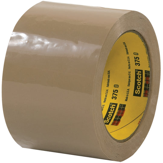 3" x 55 Yard Tan #375 (3 mil) 3M Carton Sealing Tape 24/Case