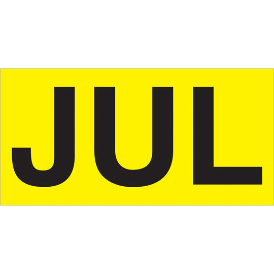 3 x 6" - "JUL" (Fluorescent Yellow) Months of the Year Labels 500/Roll