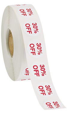 30% Off Round Labels (3/4 Diameter) 1000/Roll