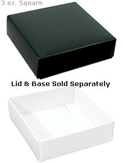 3-11/16 x 3-11/16 x 1-1/8 Black 3 oz. Square Candy Box LID 250/Case