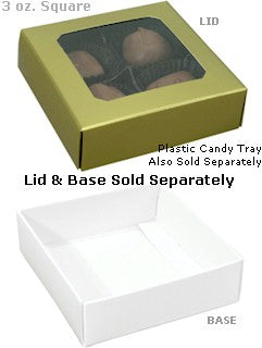 3 oz gold window candy boxes