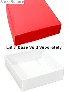 3-11/16 x 3-11/16 x 1-1/8 Red 3 oz. Square Candy Box LID 250/Case