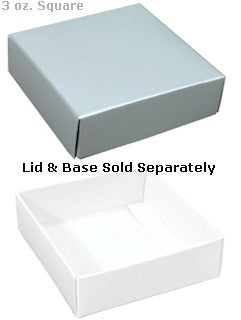 3-11/16 x 3-11/16 x 1-1/8 Silver 3 oz. Square Candy Box LID 250/Case
