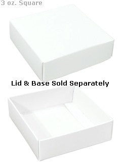 3-11/16 x 3-11/16 x 1-1/8 White 3 oz. Square Candy Box LID 250/Case