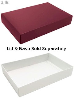 11-1/4 x 7-3/8 x 2 Burgundy 3 lb. Rectangular Candy Box LID 250/Case
