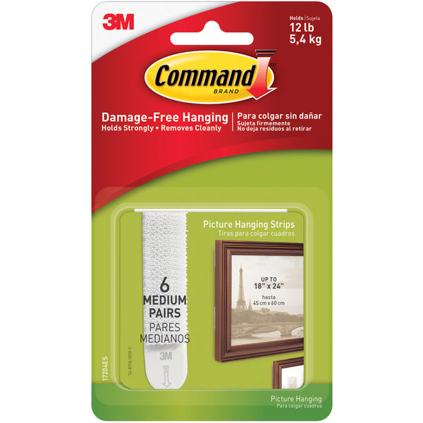 3M 17204 Command Picture Hanging Strips - Medium 12/Case