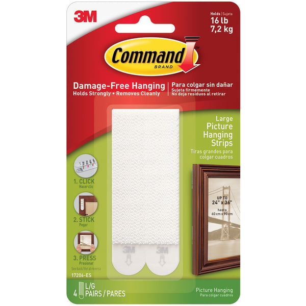 3M 17206 Command Picture Hanging Strips - Large