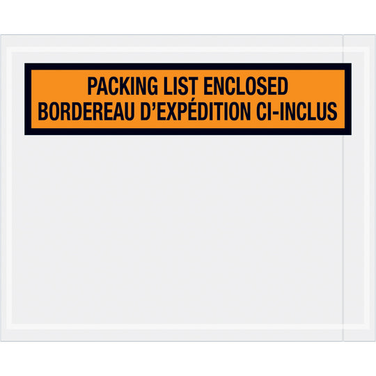 4 1/2 x 5 1/2 Bilingual Packing List Envelopes 1000/Case