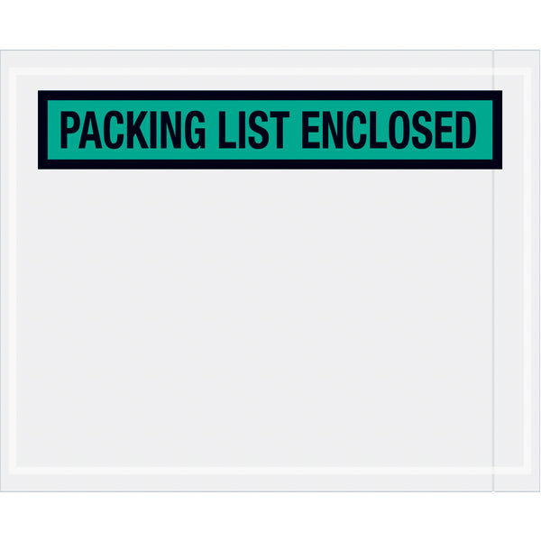 4-1/2 x 5-1/2 Packing List Enclosed Envelopes (Panel Face) - GREEN 1000/Case