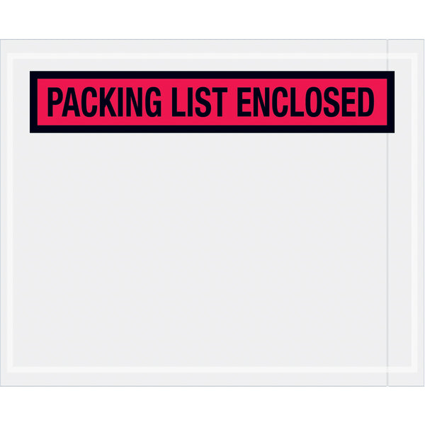 4-1/2 x 5-1/2 Packing List Enclosed Envelopes (Panel Face) - RED 1000/Case