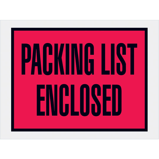 4-1/2 x 5-1/2 Packing List Envelopes (Full Face) - RED 1000/Case