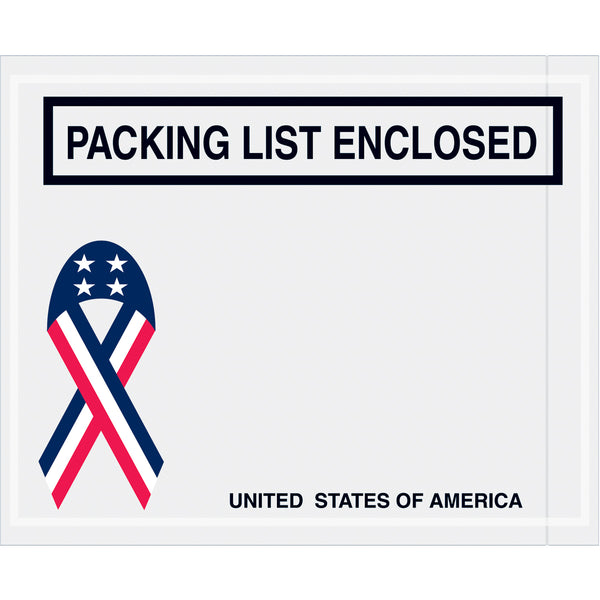 4 1/2 x 5 1/2 U.S.A. Ribbon Packing List Enclosed Envelopes 1000/Case