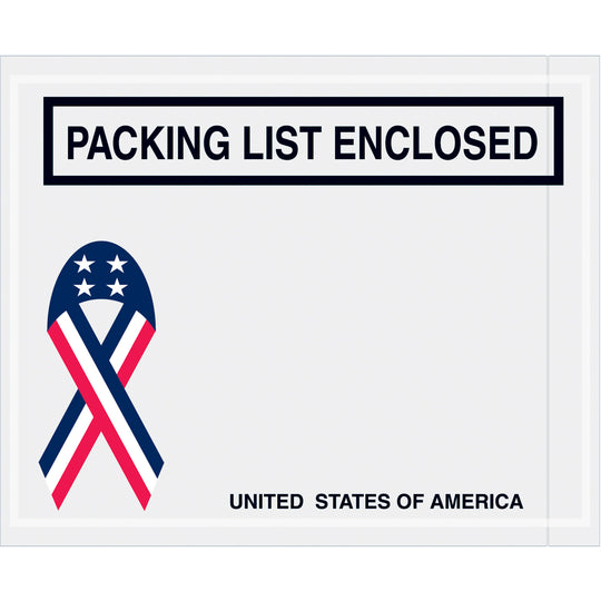 4 1/2 x 5 1/2 U.S.A. Ribbon Packing List Enclosed Envelopes 1000/Case