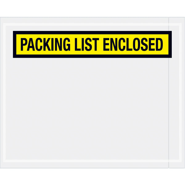 4-1/2 x 5-1/2 Packing List Enclosed Envelopes (Panel Face) - YELLOW 1000/Case