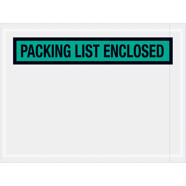 4-1/2 x 6 Packing List Enclosed Envelopes (Panel Face) - GREEN 1000/Case