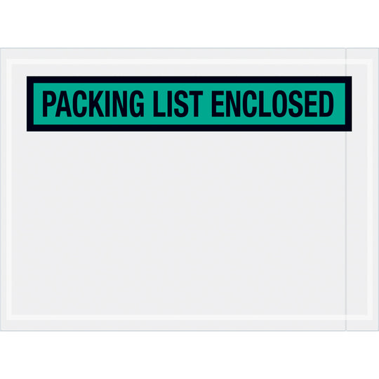 4-1/2 x 6 Packing List Enclosed Envelopes (Panel Face) - GREEN 1000/Case