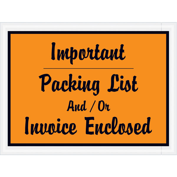 4-1/2 x 6 Packing List or Invoice Enclosed Envelopes 1000/Case