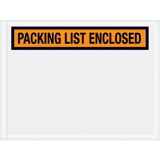 4-1/2 x 6 Packing List Enclosed Envelopes (Panel Face) - ORANGE 1000/Case