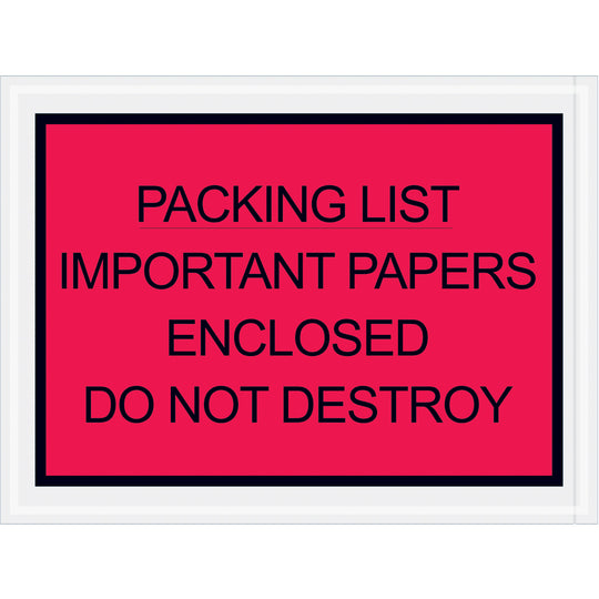 4 1/2 x 6 Red Important Papers Enclosed Envelopes 1000/Case