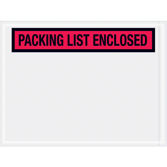 4-1/2 x 6 Packing List Enclosed Envelopes (Panel Face) - RED 1000/Case