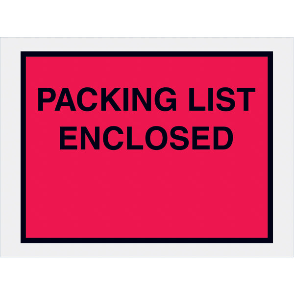 4-1/2 x 6 Packing List Envelopes (Full Face) - RED 1000/Case