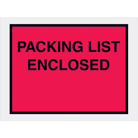 4-1/2 x 6 Packing List Envelopes (Full Face) - RED 1000/Case