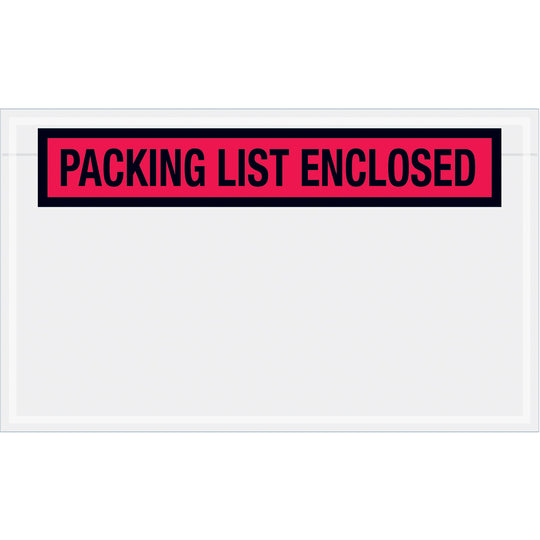 4-1/2 x 7 1/2 Packing List Enclosed Envelopes (Panel Face) - RED 1000/Case