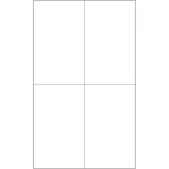 4 1/4 x 7" White Rectangle Laser Labels 400/Case