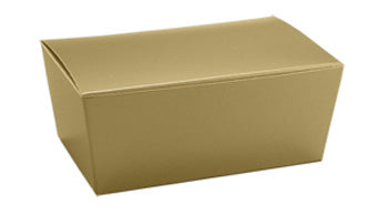 4-3/16 x 2-5/8 x 1-7/8 (1/4 lb.) Gold Ballotin Candy Box 250/Case
