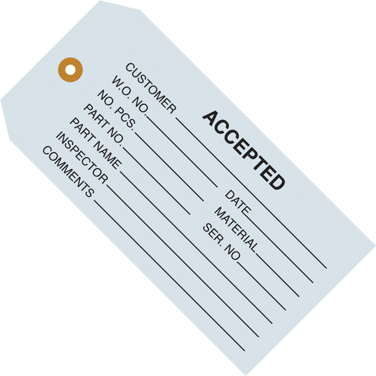 4 3/4 x 2 3/8 - "Accepted (Blue)" Inspection Tags 1000/Case