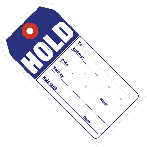 4 3/4 x 2 3/8" "HOLD" Retail Tags 500/Case