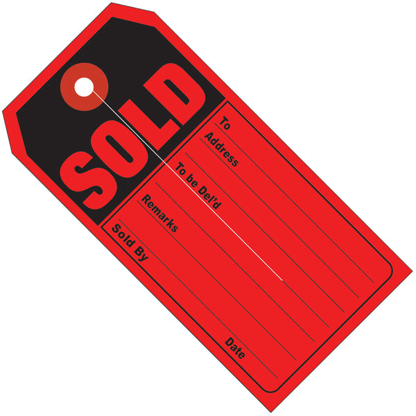 4 3/4 x 2 3/8" "SOLD" Retail Tags 500/Case