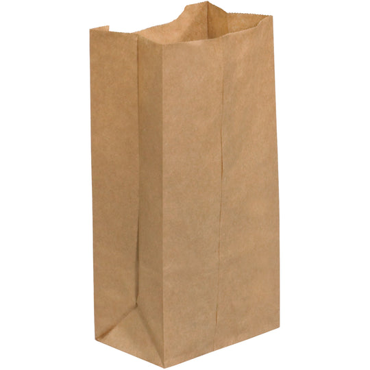 4 5/16 x 2 7/16 x 7 7/8 Kraft Paper Grocery Bags 500/Case