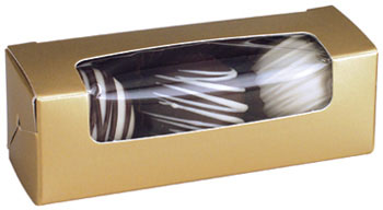 4-7/8 x 1-5/8 x 1-5/8 Golf Balls/Mints Gold Candy Box with Window 250/Case