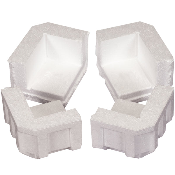 4 7/8 x 4 x 3 1/4 O.D. Square Poly Foam Corner Protectors 1 1/4 Thick 320/Case