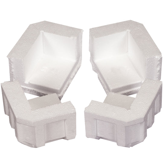 4 7/8 x 4 x 3 1/4 O.D. Square Poly Foam Corner Protectors 1 1/4 Thick 320/Case
