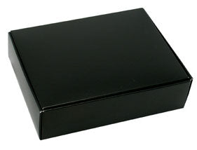 4-9/16 x 3-9/16 x 1-1/4 (1/4 lb.) Black 1 Piece Candy Boxes 250/Case
