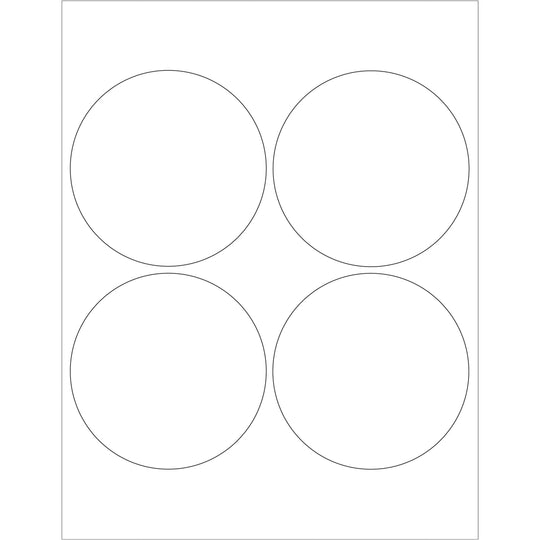 4" White Circle Laser Labels 400/Case