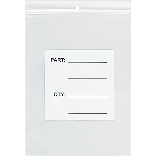 10 x 18 - 4 Mil Parts Bags w/ Hang Holes 500/Case