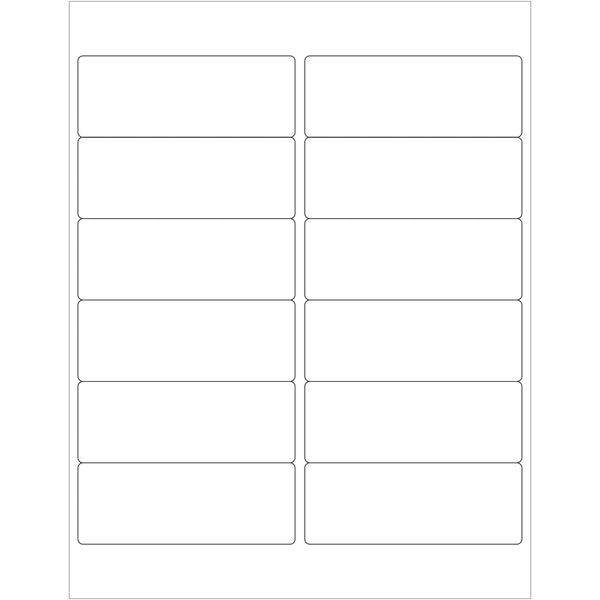 4 x 1 1/2" White Rectangle Laser Labels 1200/Case