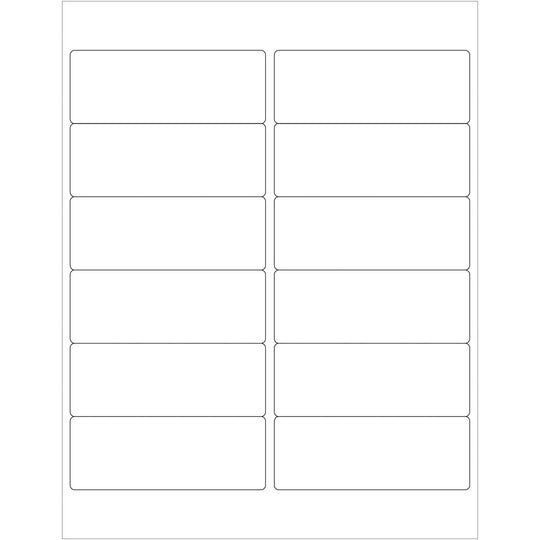 4 x 1 1/2" White Rectangle Laser Labels 1200/Case