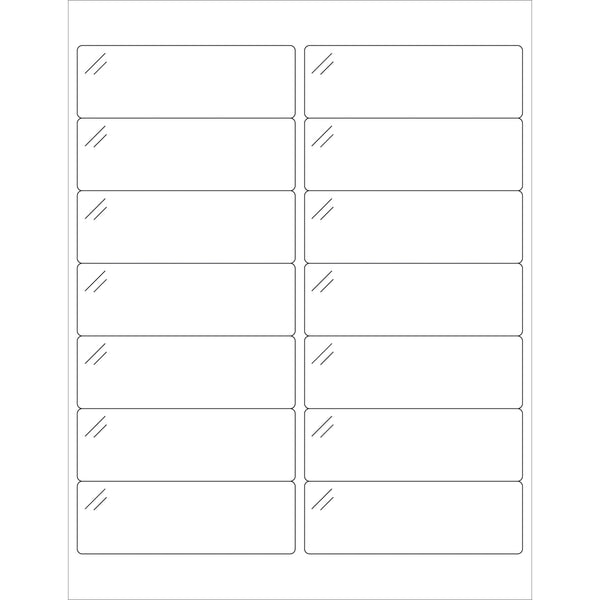 4 x 1 1/3" Crystal Clear Rectangle Laser Labels 1400/Case