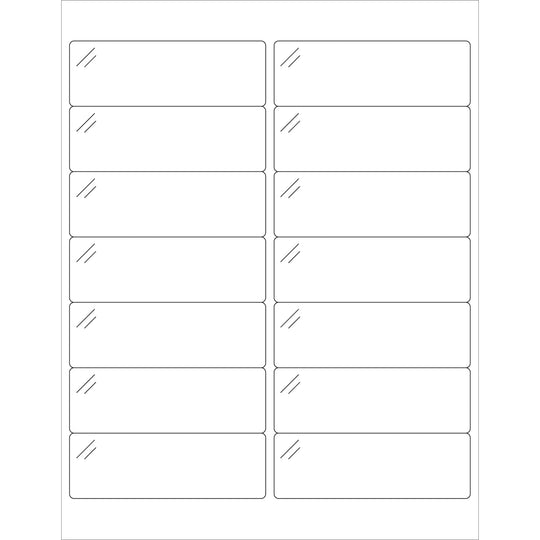 4 x 1 1/3" Crystal Clear Rectangle Laser Labels 1400/Case