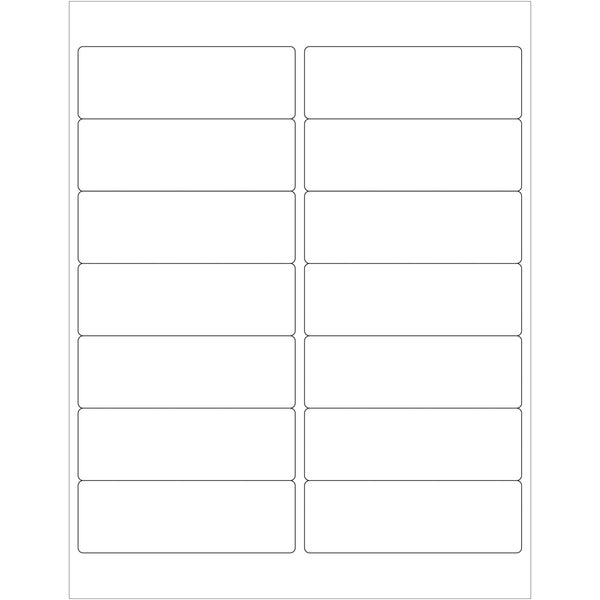 4 x 1 1/3" White Rectangle Laser Labels - Master Case 14000/Case