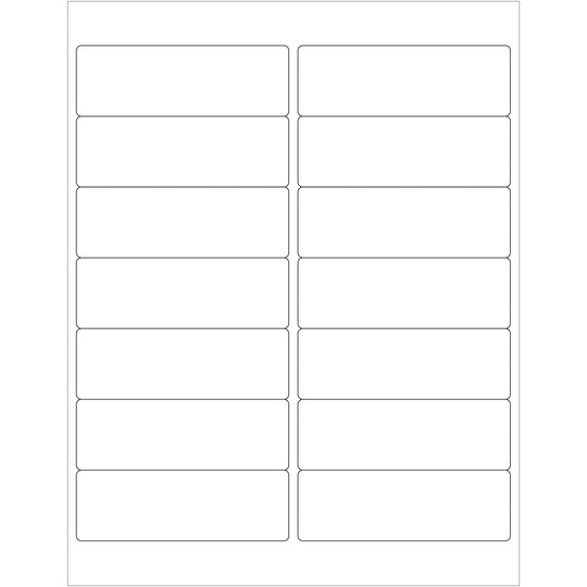 4 x 1 1/3" White Rectangle Laser Labels - Master Case 14000/Case